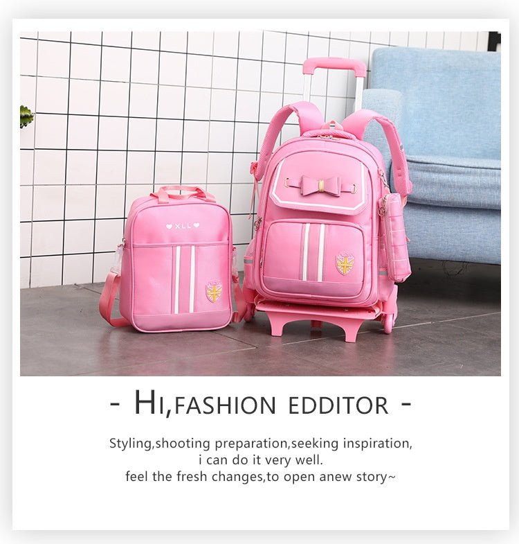 3 in 1 Student High capacity School bag Rolling(detachable) | - Elegant Households KE