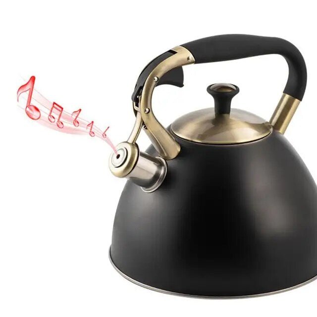 3 Litres Quality Stainless Steel Whistling Kettle | - Elegant Households KE