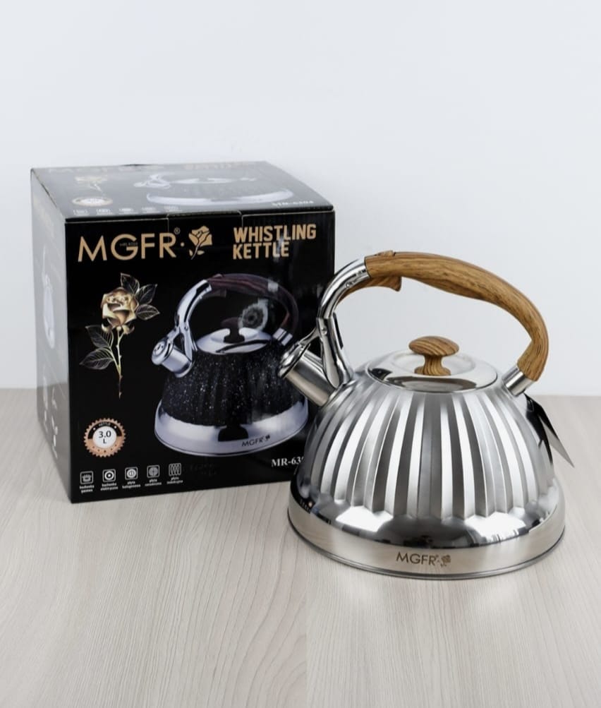 3 Litres Quality Stainless Steel Whistling Kettle | - Elegant Households KE