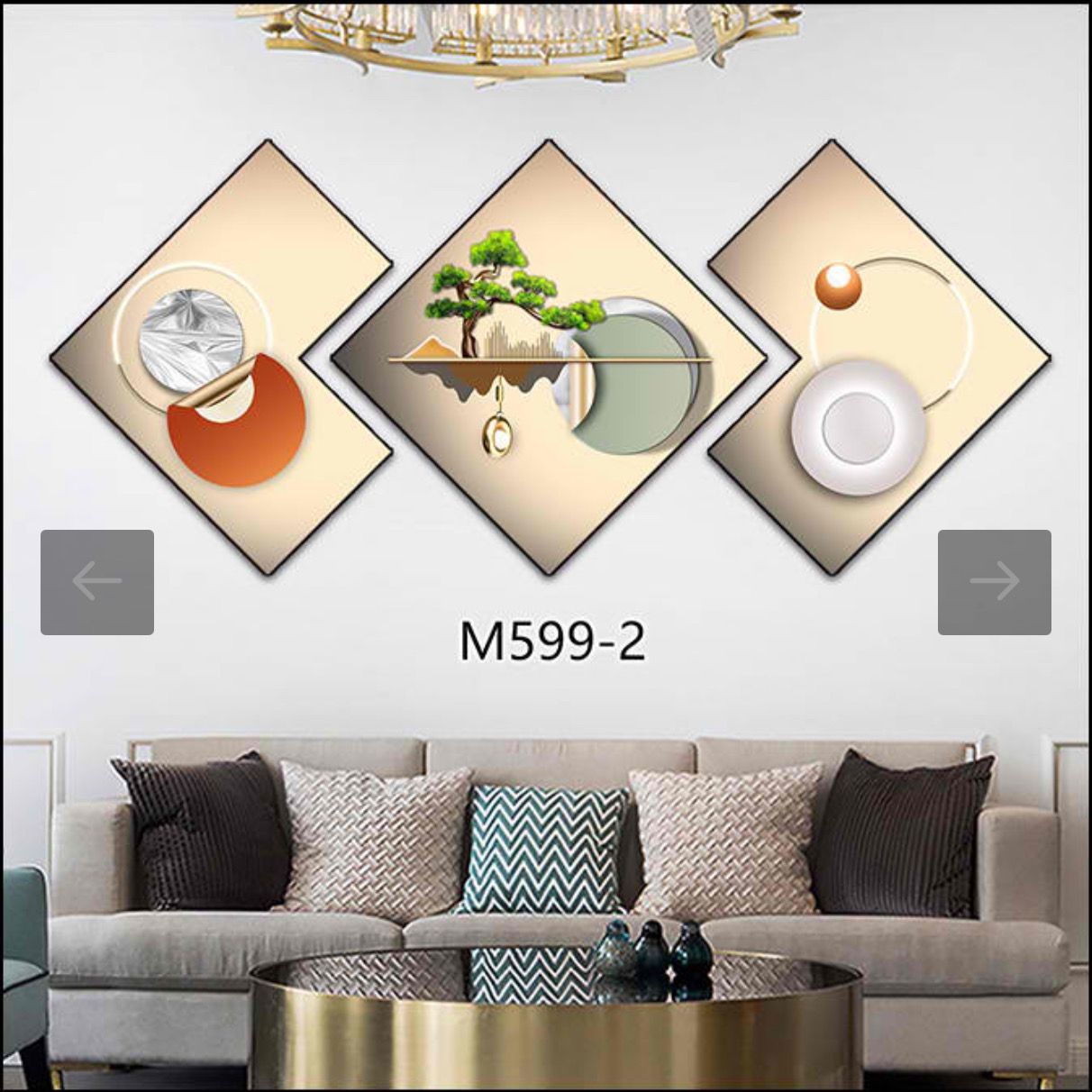3 Piece 3D Abstract Art 78 Crystal porcelain painting Aluminum Alloy Frame. | - Elegant Households KE