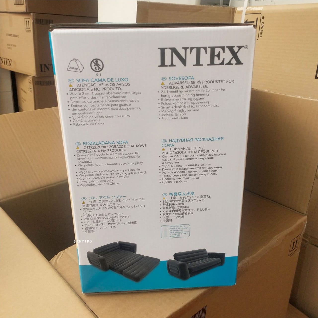 3 seater Intex Inflatable Pull - Out Sofa PLUS FREE Electric / Manual PUMP | - Elegant Households KE