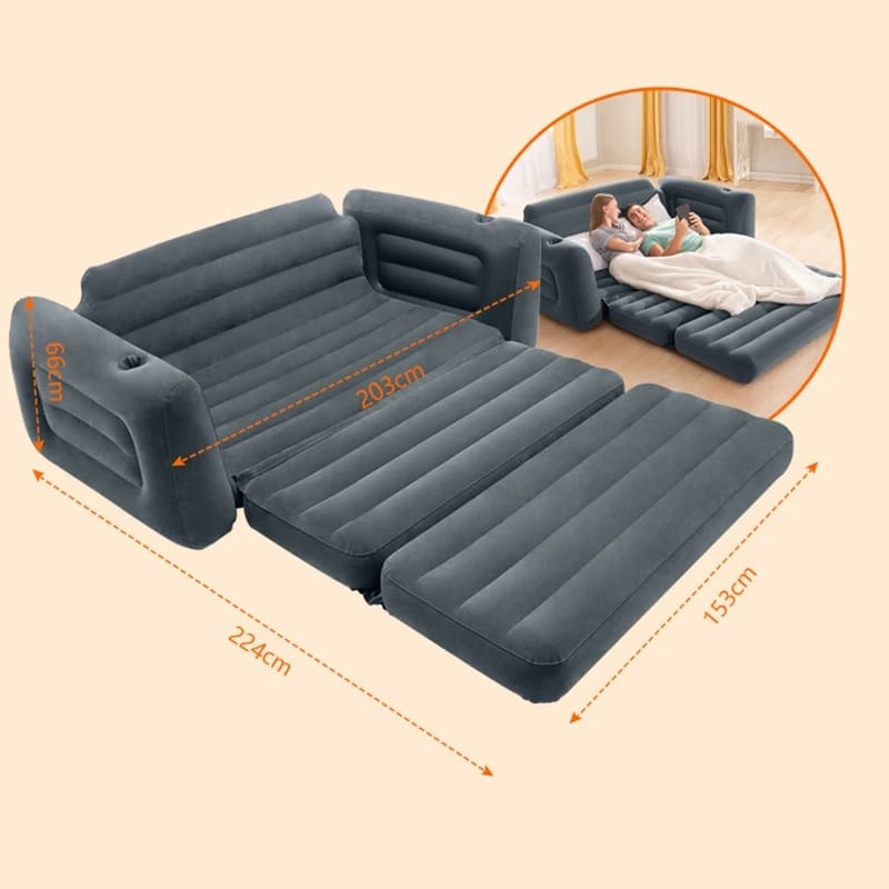 3 seater Intex Inflatable Pull - Out Sofa PLUS FREE Electric / Manual PUMP | - Elegant Households KE