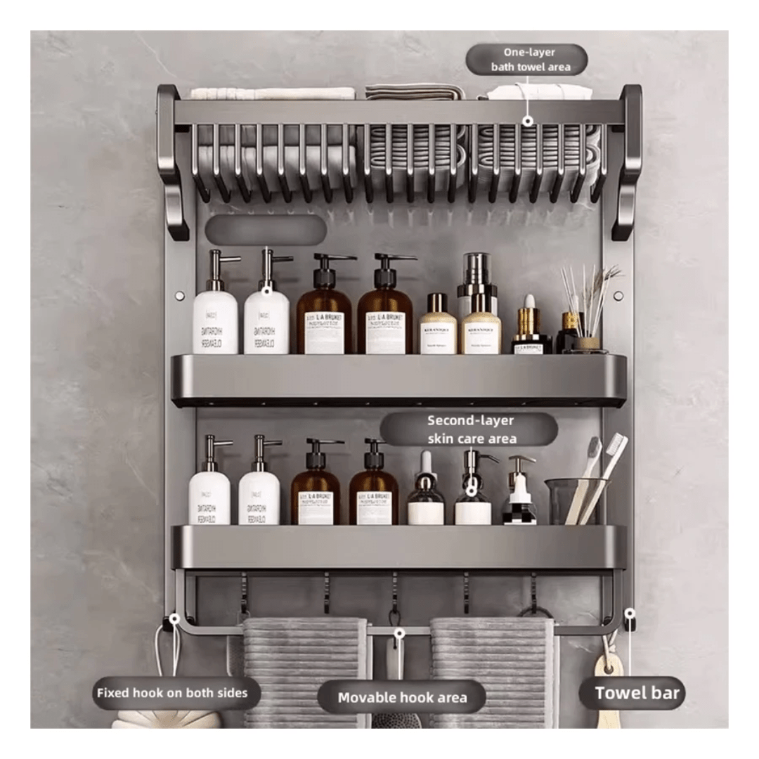 3 Tier Aluminum Bathroom Rack Organizer | - Elegant Households KE