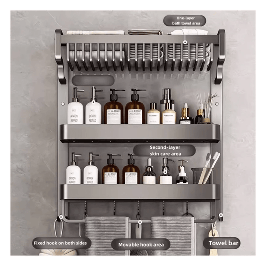 3 Tier Aluminum Bathroom Rack Organizer | - Elegant Households KE