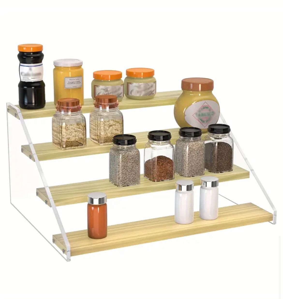 3 Tier Bamboo and Acrylic multi purpose stand | - Elegant Households KE