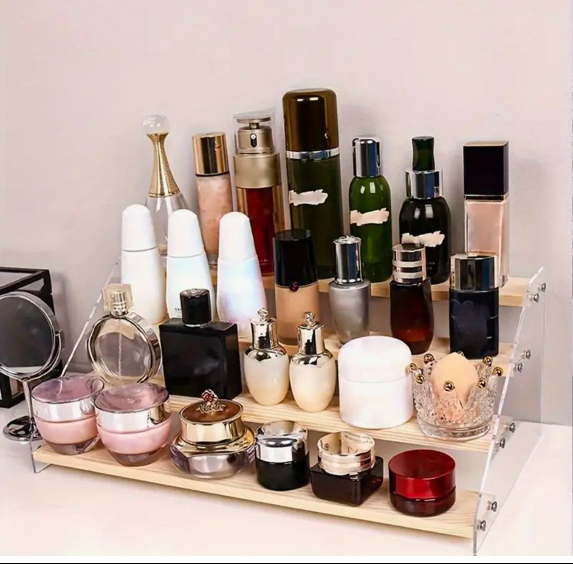 3 Tier Bamboo and Acrylic multi purpose stand | - Elegant Households KE