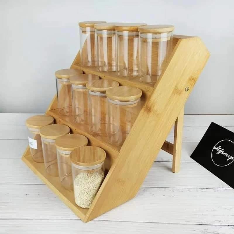 3 Tier bamboo spice Set | - Elegant Households KE