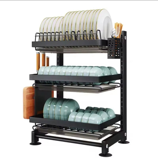 3 Tier Dish Drying Rack,Kitchen Organizer | - Elegant Households KE
