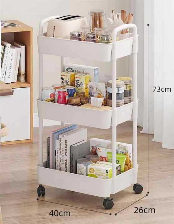 3 Tier multipurpose Trolley with 360 Degree Rotation | - Elegant Households KE