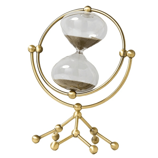 30 Minute Rotating Metal Sand Hourglass | Desk Decor | - Elegant Households KE