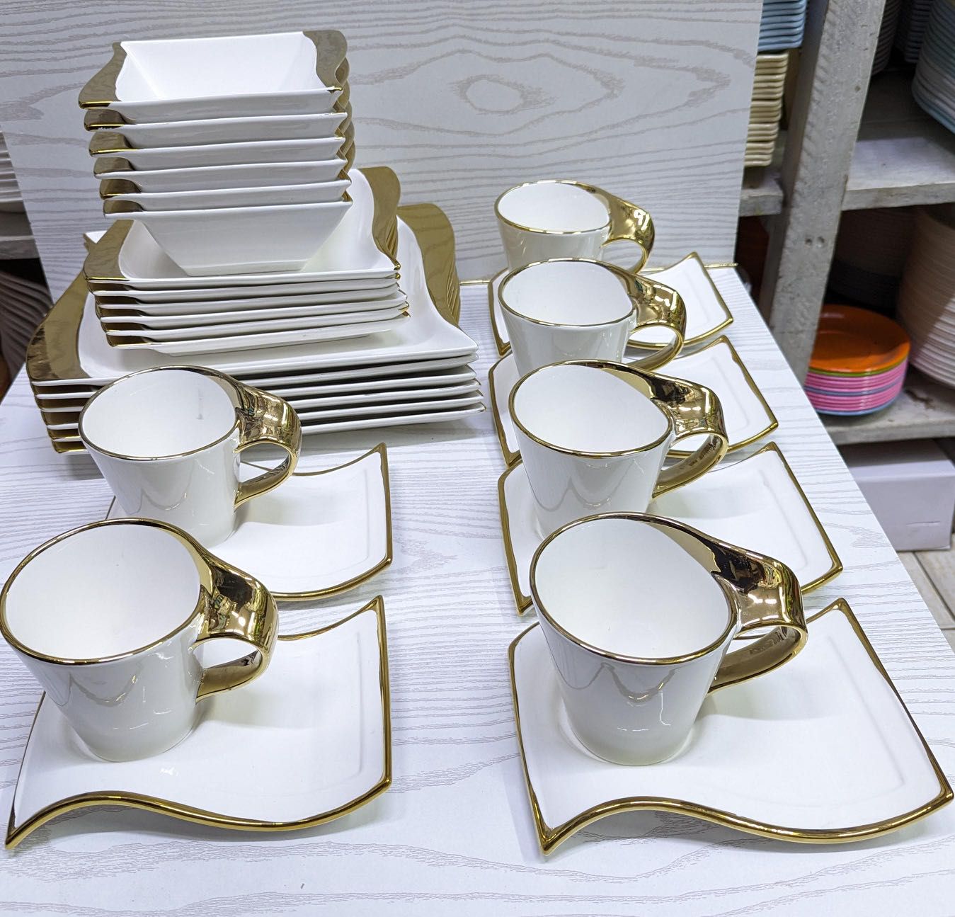 30pcs GOLD UNIQUE DINNER SET | - Elegant Households KE
