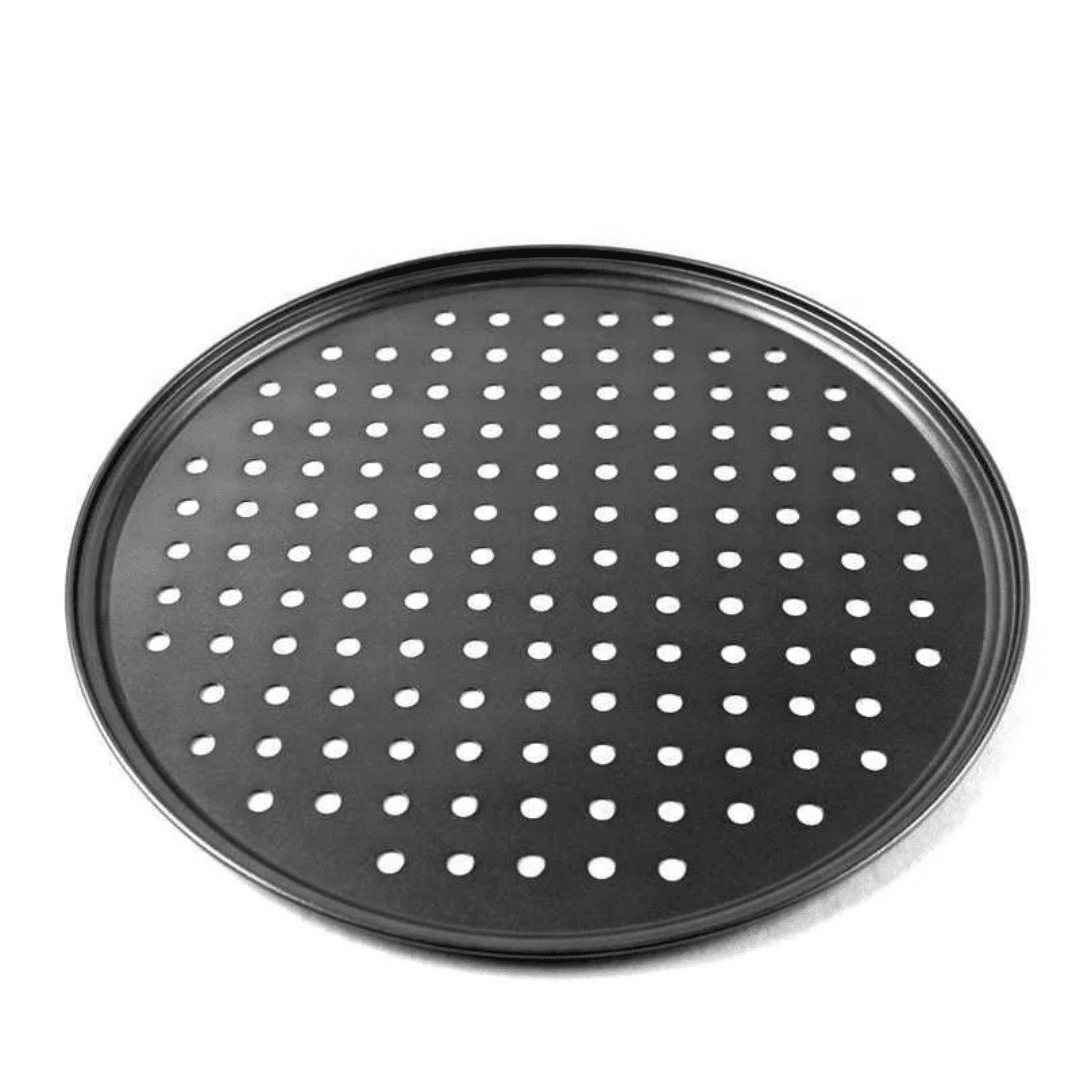 31cm Non - Stick Perforated Pizza Pan – Black | - Elegant Households KE
