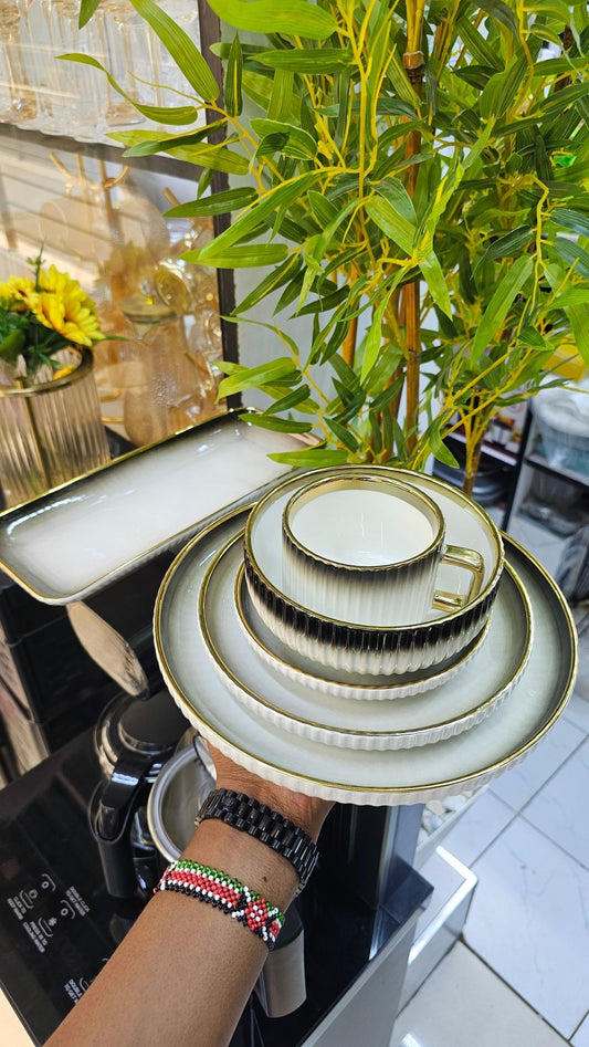 32pcs Gold realm Dinner set | - Elegant Households KE