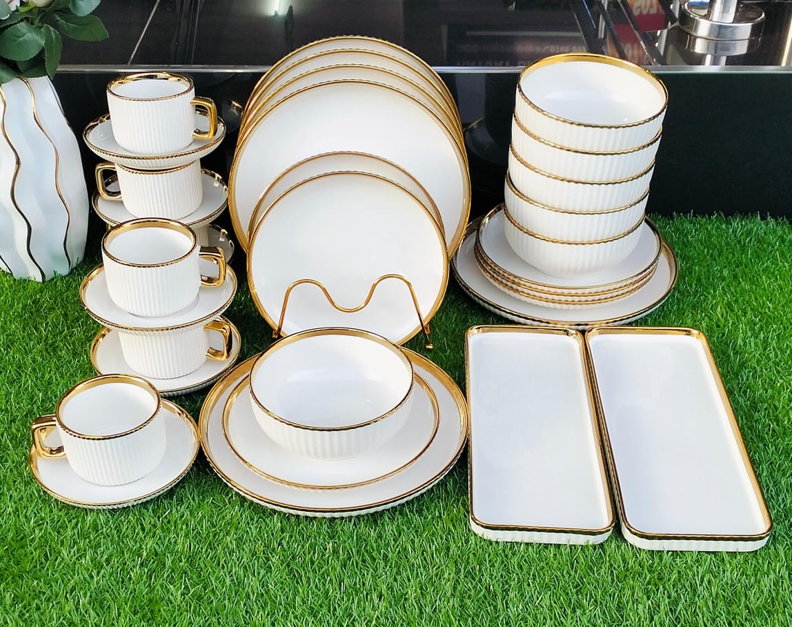 32pcs set Gold realm Dinner set  | - Elegant Households KE