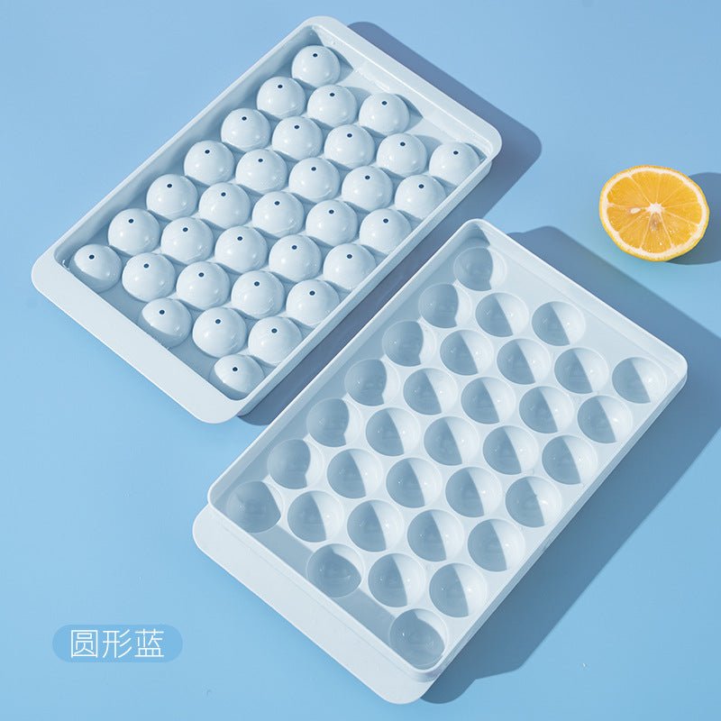 33 - Grid Mini Round Ice Cube Tray Mould with Lid | - Elegant Households KE