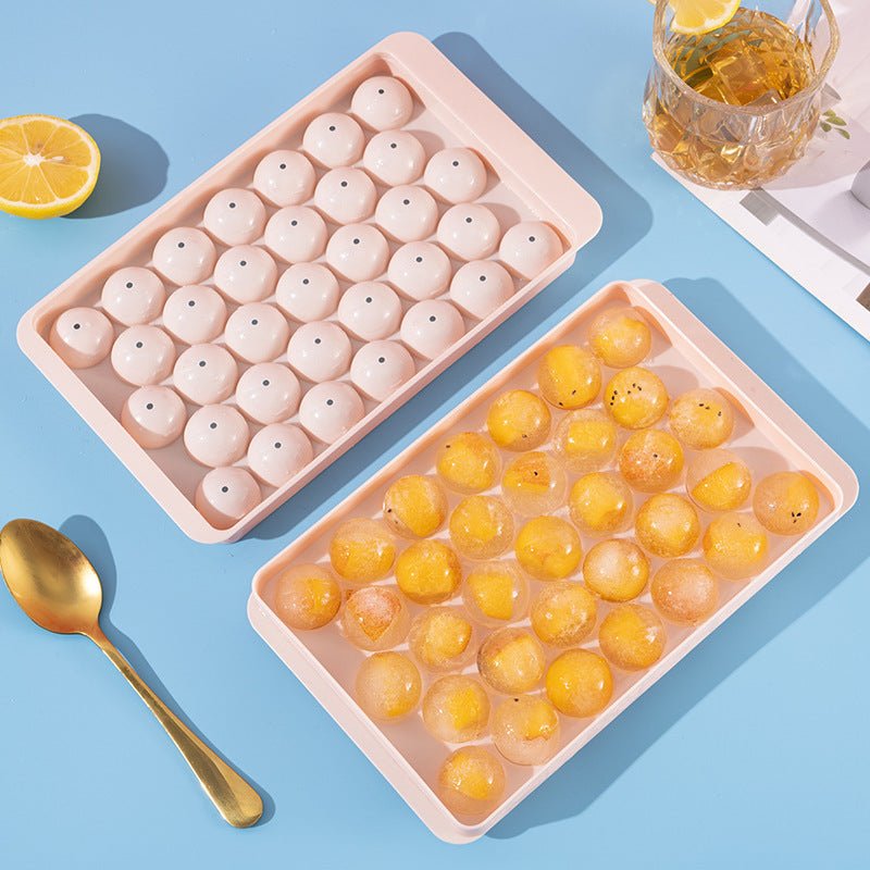 33 - Grid Mini Round Ice Cube Tray Mould with Lid | - Elegant Households KE