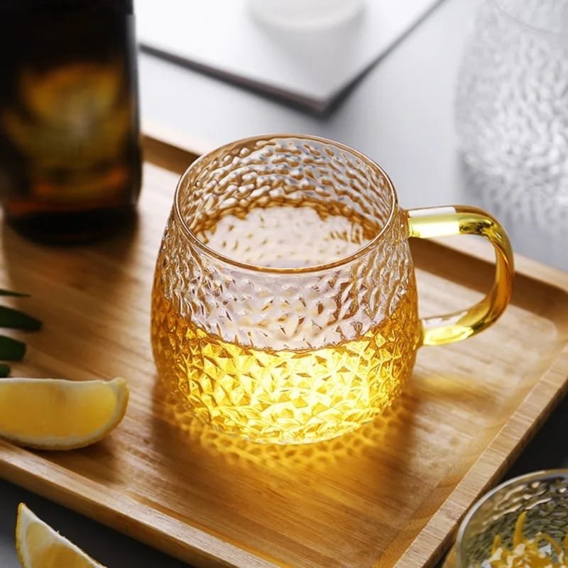 350 ml Hammer Patterned Glass Cups | - Elegant Households KE