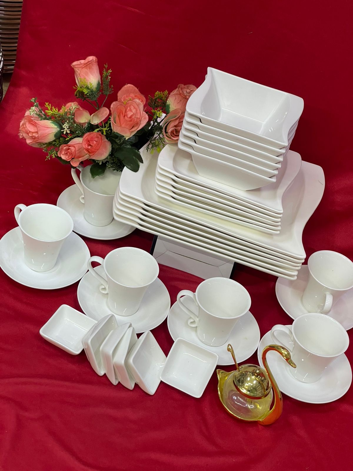 36 - Piece Unique Elegant Ceramic Dinner Set | - Elegant Households KE