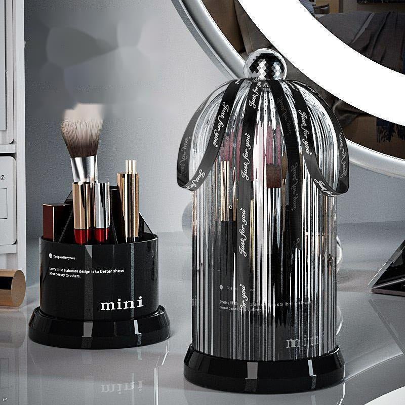 360 Rotating Desktop Makeup Brushes Holder Portable Desktop Makeup Organizer | - Elegant Households KE