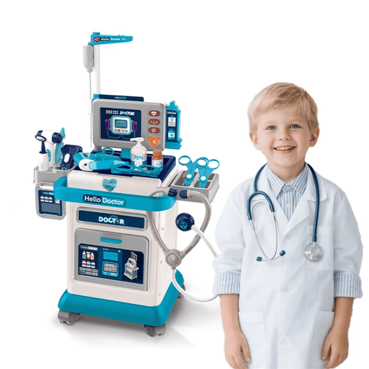 37 - pieces Kids Doctor Playset with Medical Cart – Pretend Medical Kit | - Elegant Households KE