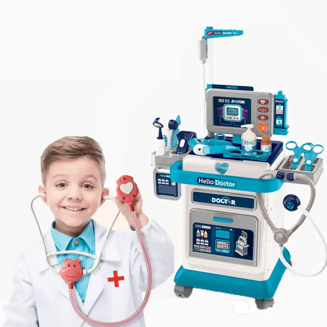 37 - pieces Kids Doctor Playset with Medical Cart – Pretend Medical Kit | - Elegant Households KE