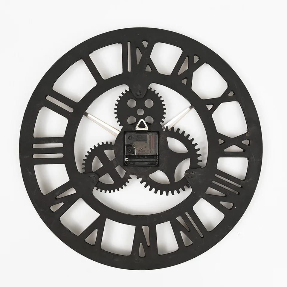 3D Roman Vintage Gear Pocket Wall Clock | - Elegant Households KE
