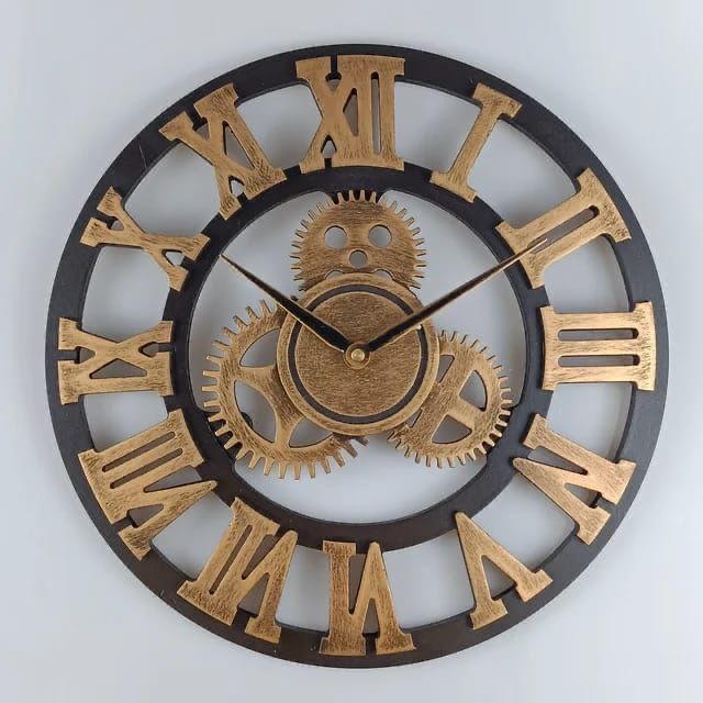 3D Roman Vintage Gear Pocket Wall Clock | - Elegant Households KE