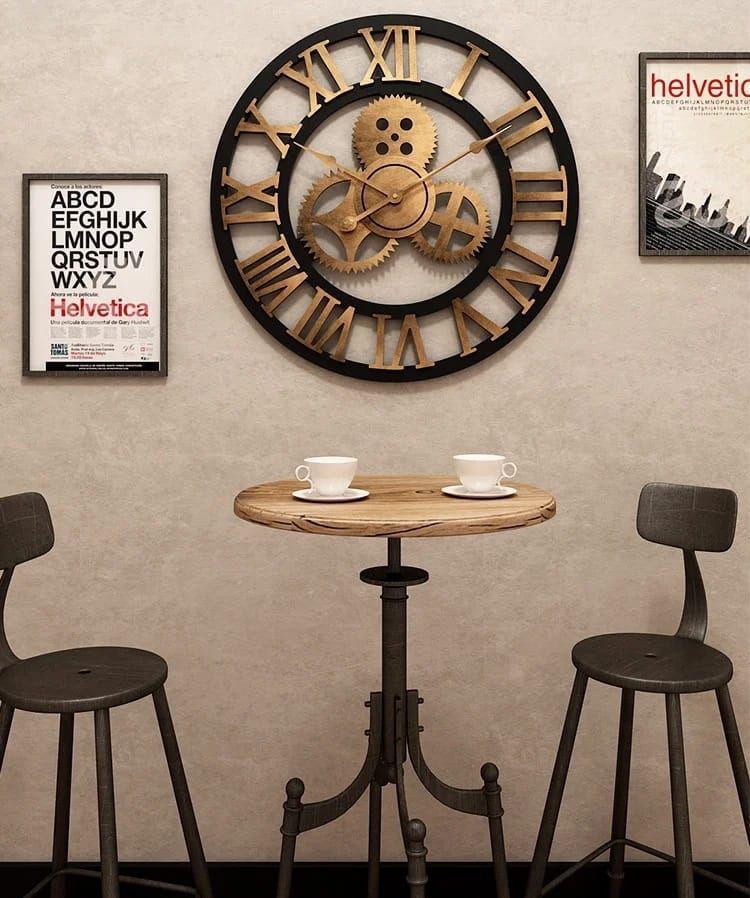 3D Roman Vintage Gear Pocket Wall Clock | - Elegant Households KE