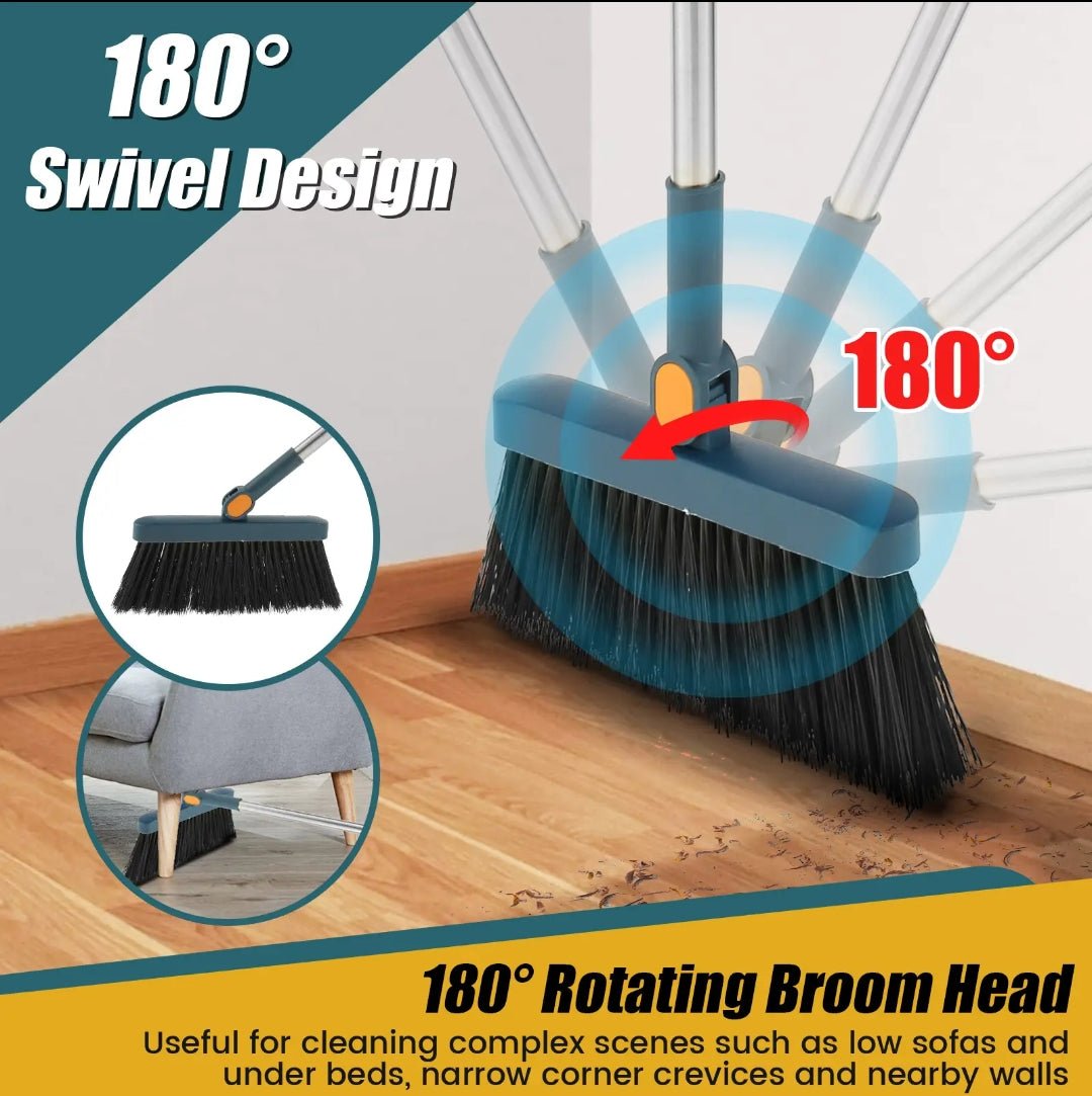 3in1 New in Broom Dustpan floor brush | - Elegant Households KE