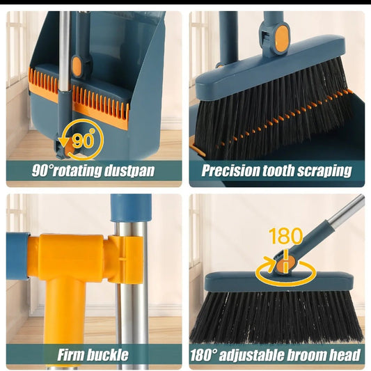 3in1 New in Broom Dustpan floor brush | - Elegant Households KE