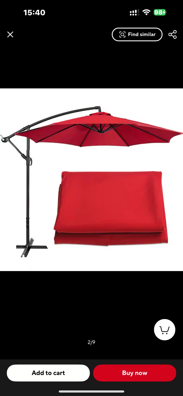 3M Parasol Replaceable Cloth Garden Umbrella  | - Elegant Households KE