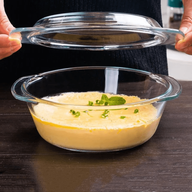 3pc Set High Borosilicate Glass Casserole with Lid | - Elegant Households KE
