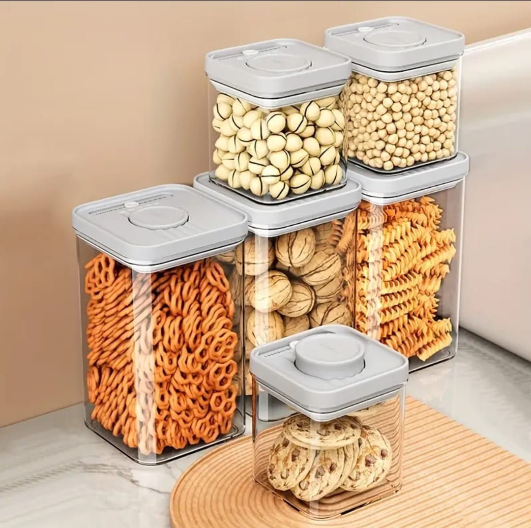 3pcs Airtight Press - to - Seal Food Storage Container with Lid | - Elegant Households KE
