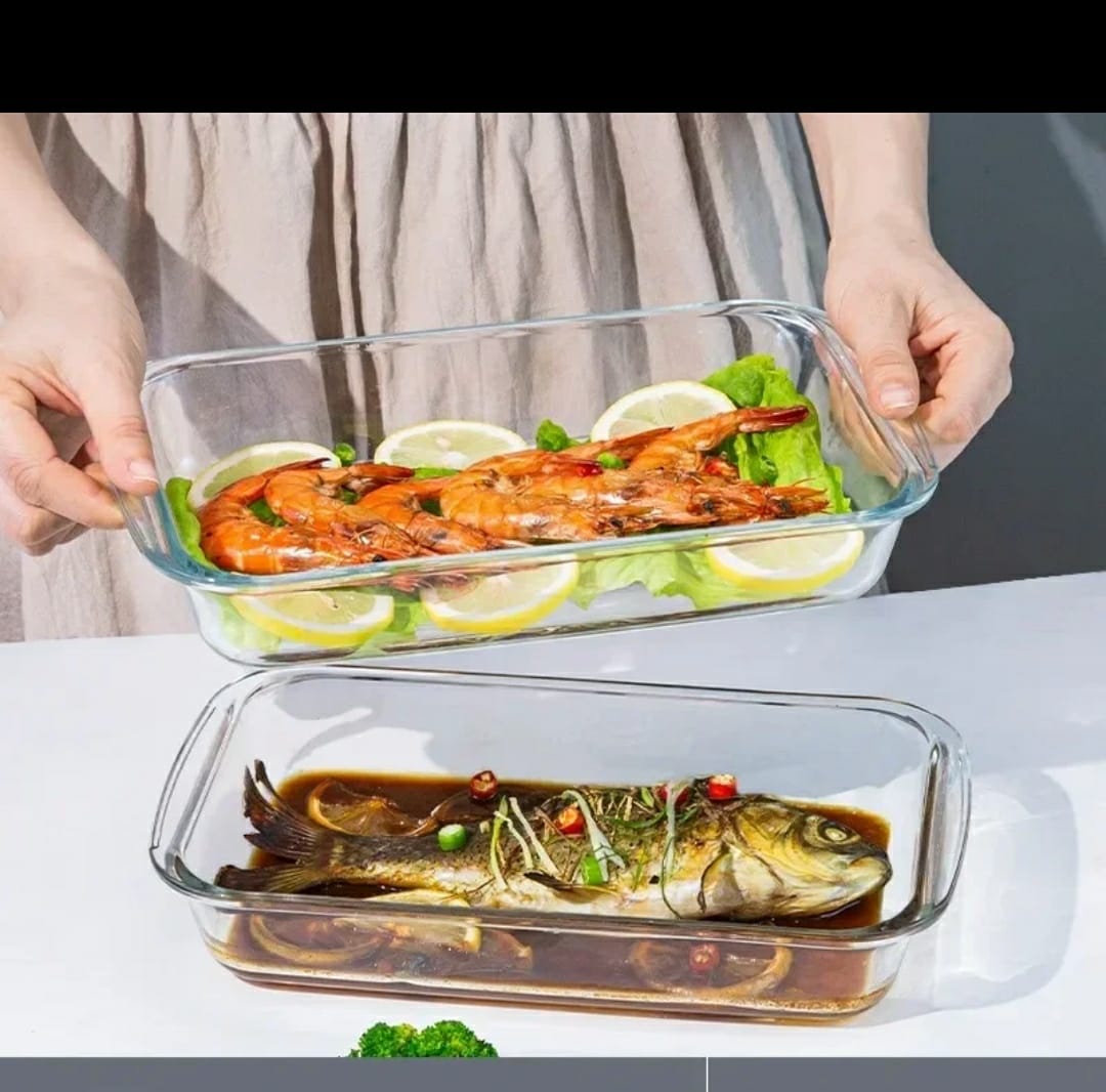 3pcs BAKING &amp; MICROWAVEABLE glass casserole tins | - Elegant Households KE
