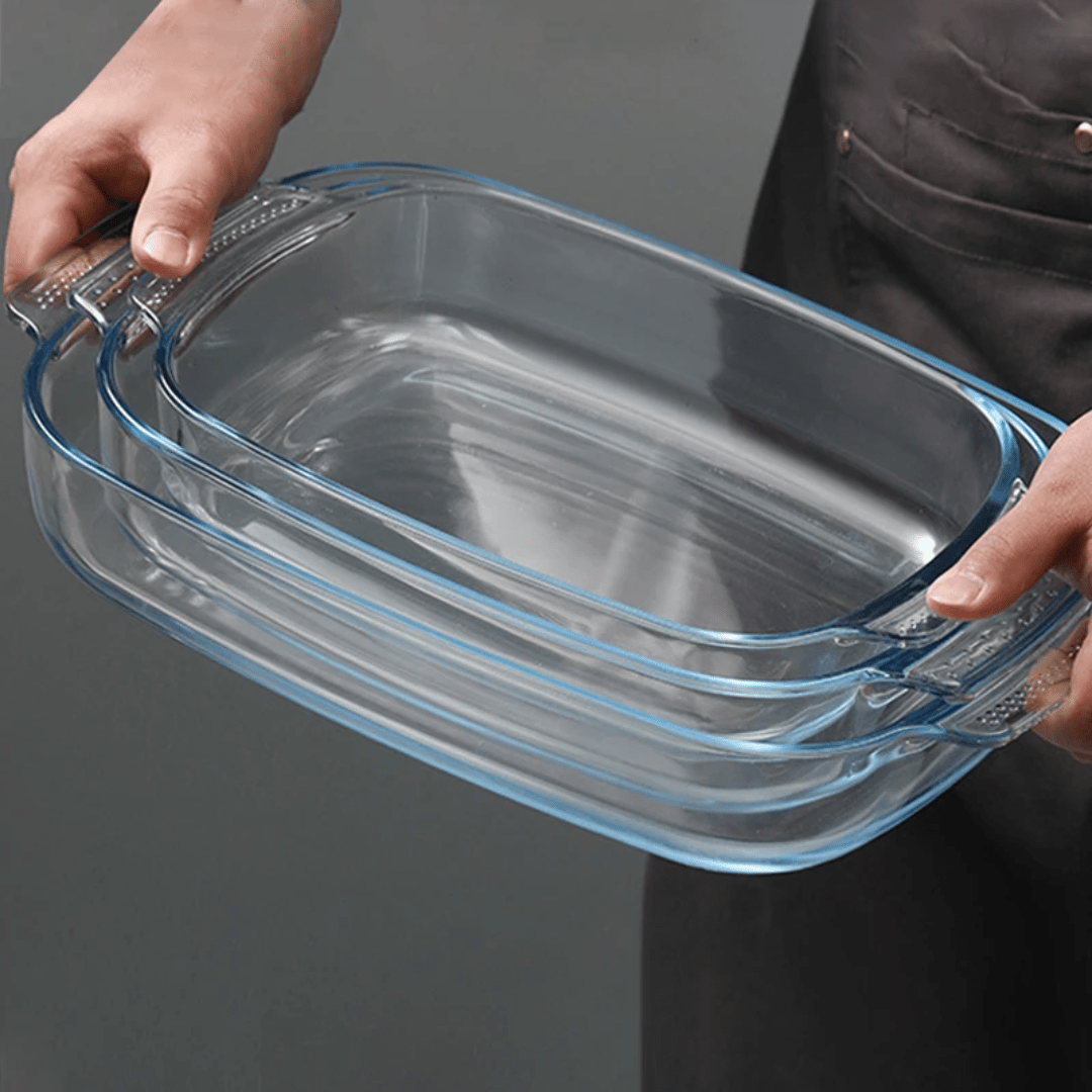 3pcs Baking & Microwaveable Glass Casserole Set | - Elegant Households KE