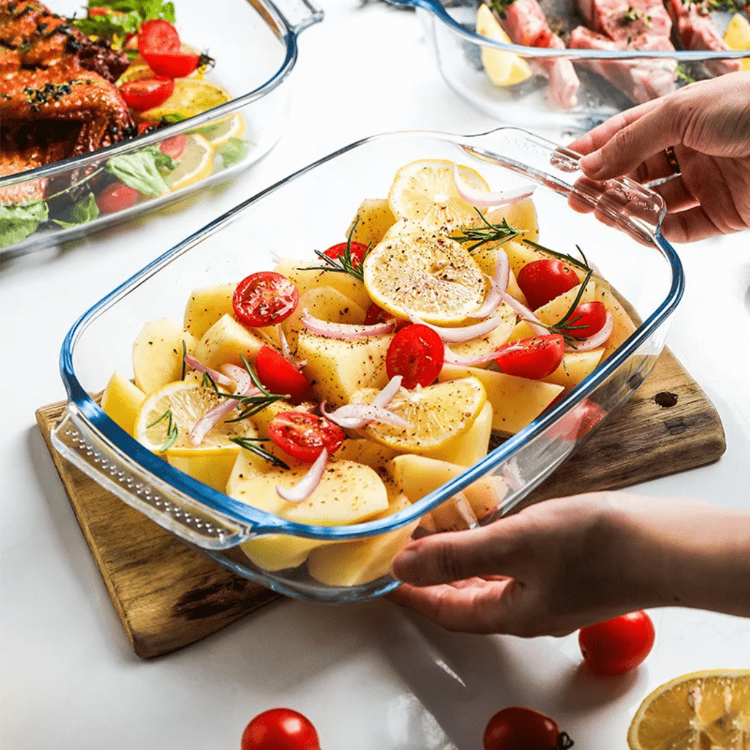 3pcs Baking & Microwaveable Glass Casserole Set | - Elegant Households KE