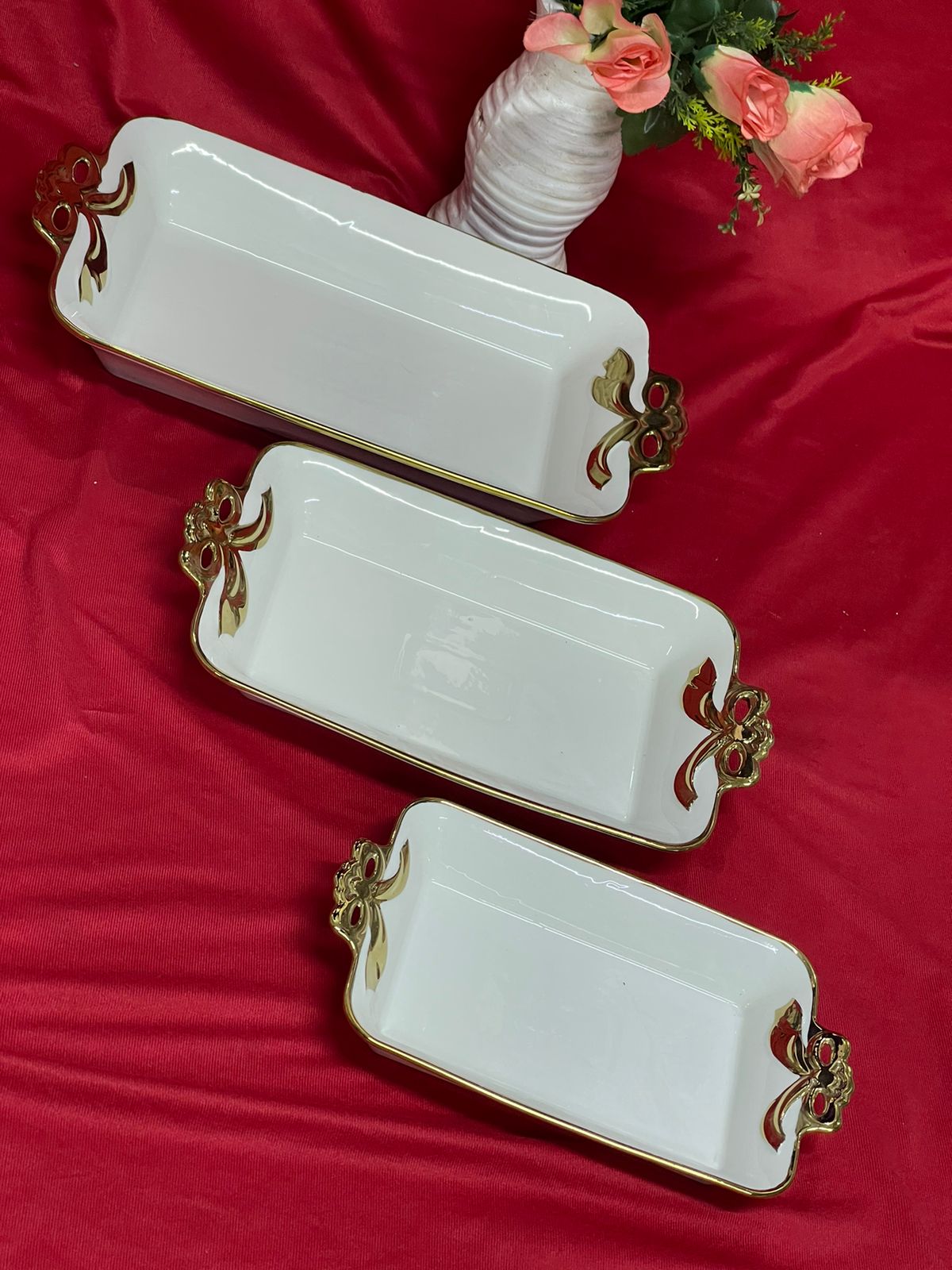 3pcs ceramic tray set | - Elegant Households KE
