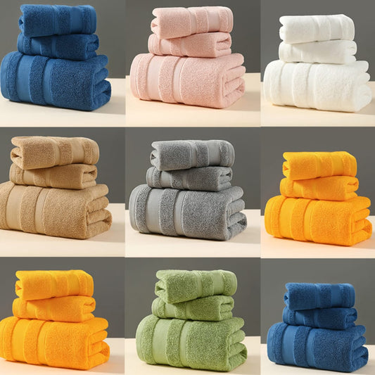 3pcs Cotton Bath Towel Sets | - Elegant Households KE