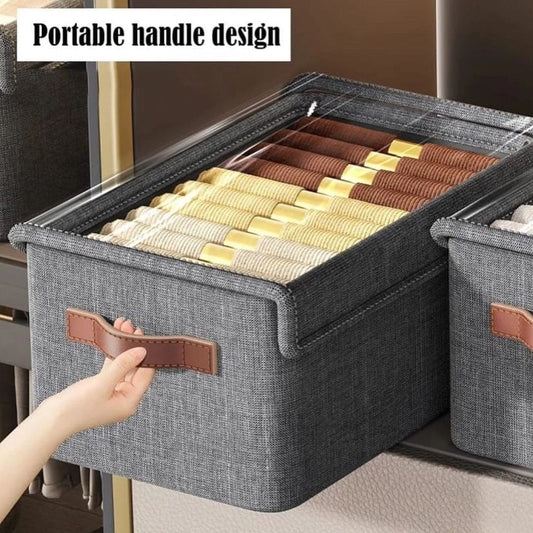 3pcs Hard Fabric Collapsible Closet Organizer with Cover | - Elegant Households KE