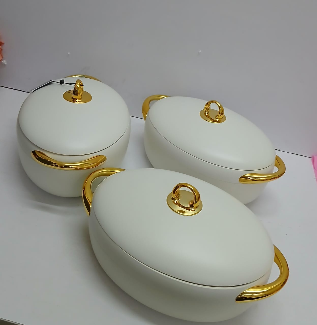 3pcs Luxury Gold Insulated Hotpot Set 2L–3L | - Elegant Households KE