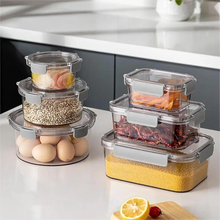 3pcs Rectangular acrylic Food/Fridge containers  | - Elegant Households KE