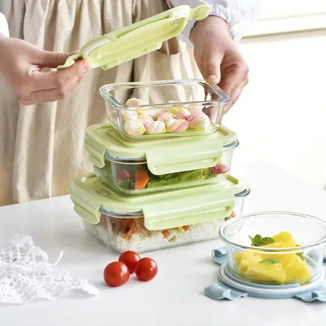3pcs set Glass Lunch Box | - Elegant Households KE
