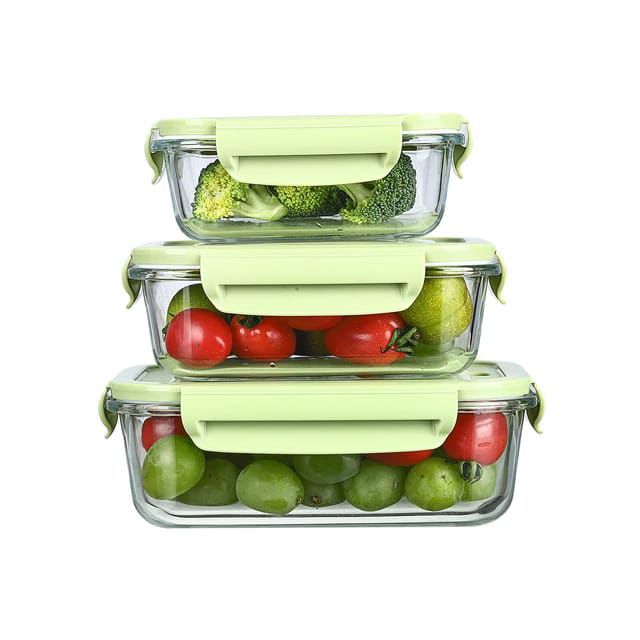 3pcs set Glass Lunch Box | - Elegant Households KE