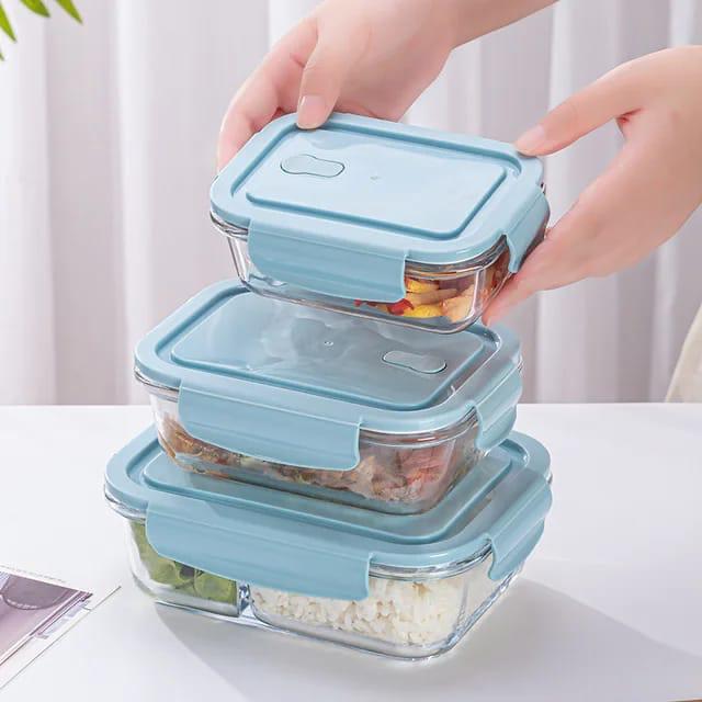 3pcs set Glass Lunch Box | - Elegant Households KE