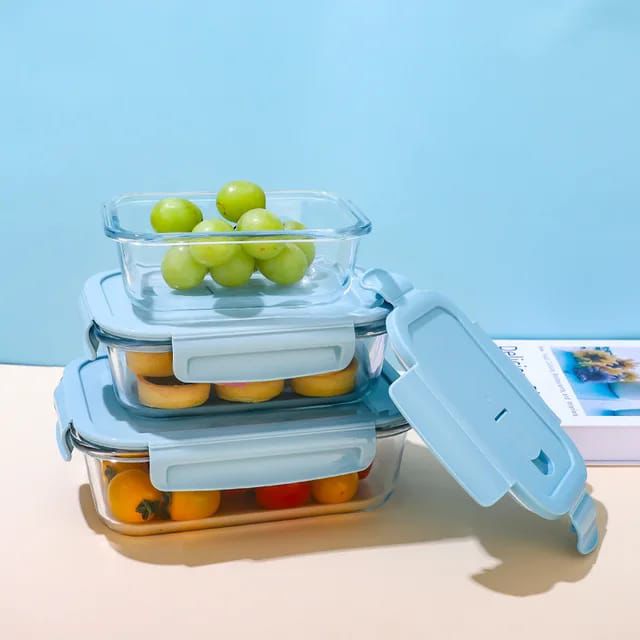 3pcs set Glass Lunch Box | - Elegant Households KE