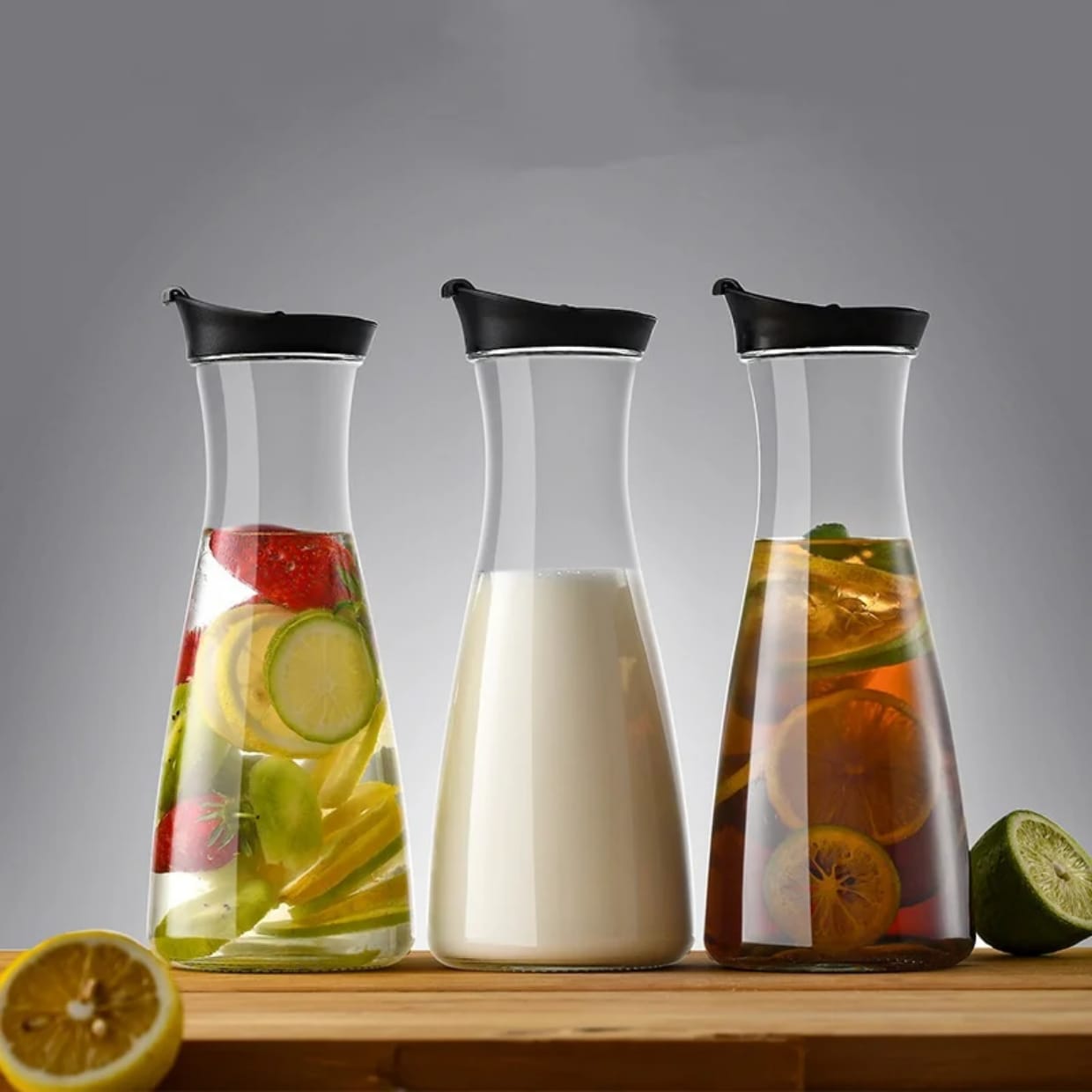 3pcs set glass water pitcher | - Elegant Households KE