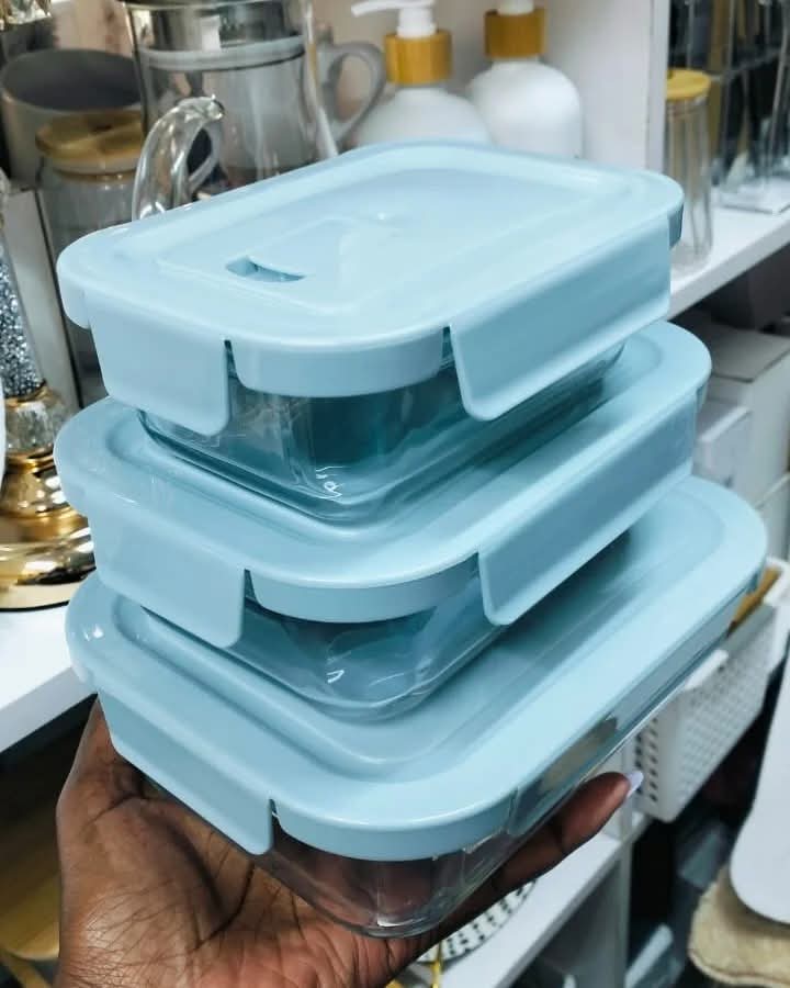 3pcs set high borosilicate food containers | - Elegant Households KE