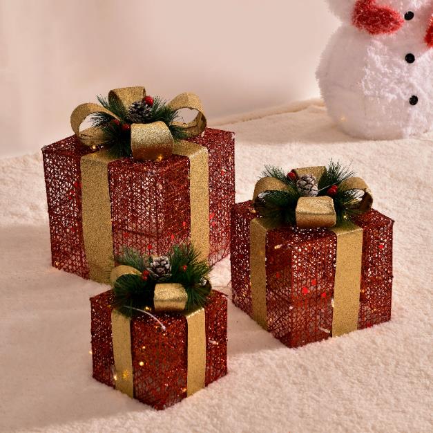 3pcs set lighted gift box | - Elegant Households KE