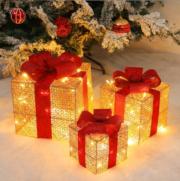 3pcs set lighted gift box | - Elegant Households KE