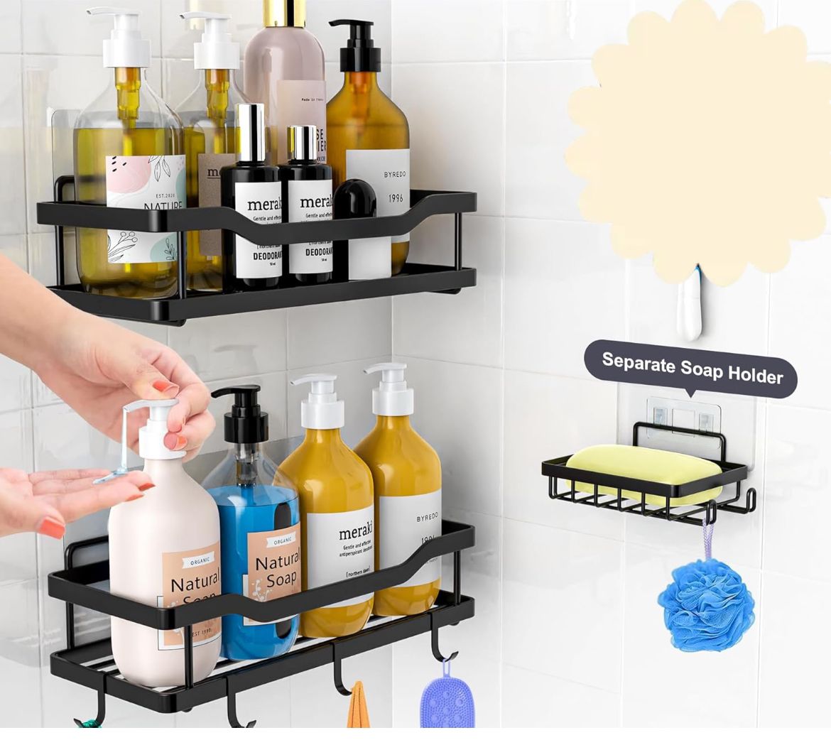 3pcs Shower caddy shelf/Bathroom organizer | - Elegant Households KE